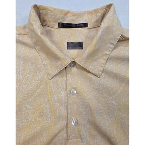 Paisley Nike Tiger Woods Golf Polo Shirt Mens L Yellow Metal Logo LIMITED USE